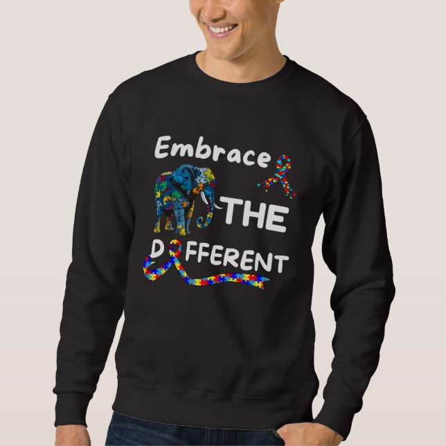 Sudadera Autism Awareness Embrace Different Elephant Unmask (Anverso)