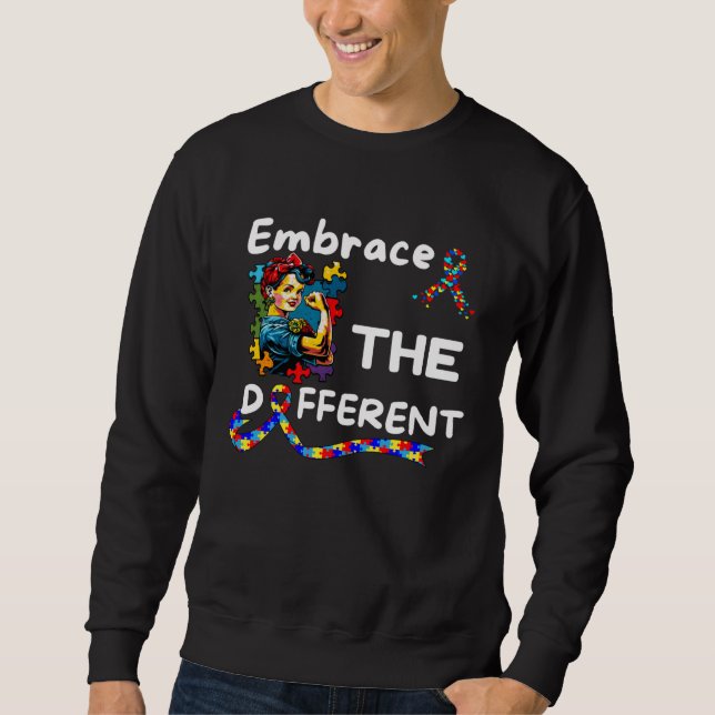 Sudadera Autism Awareness Embrace Different Unmasking Autis (Anverso)