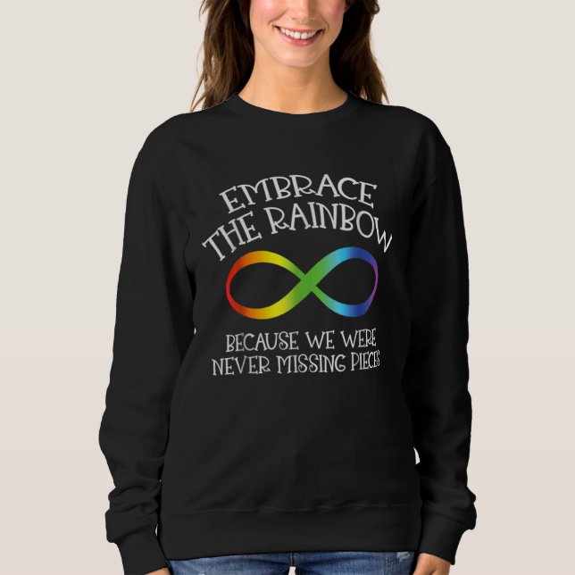 Sudadera Autism Awareness Embrace The Rainbow Infinity Anti (Anverso)