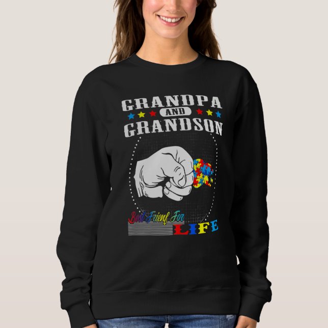 Sudadera Autism Awareness Grandpa Grandson Best Friend for  (Anverso)
