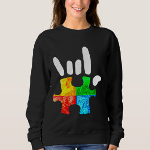 Sudadera Autism Awareness Hand Rock And Roll