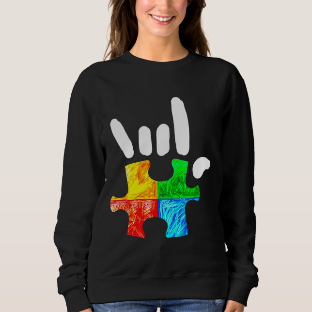 Sudadera Autism Awareness Hand Rock And Roll (Anverso)