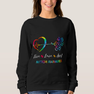 Sudadera Autism Awareness Heartbeat Live Love Accept