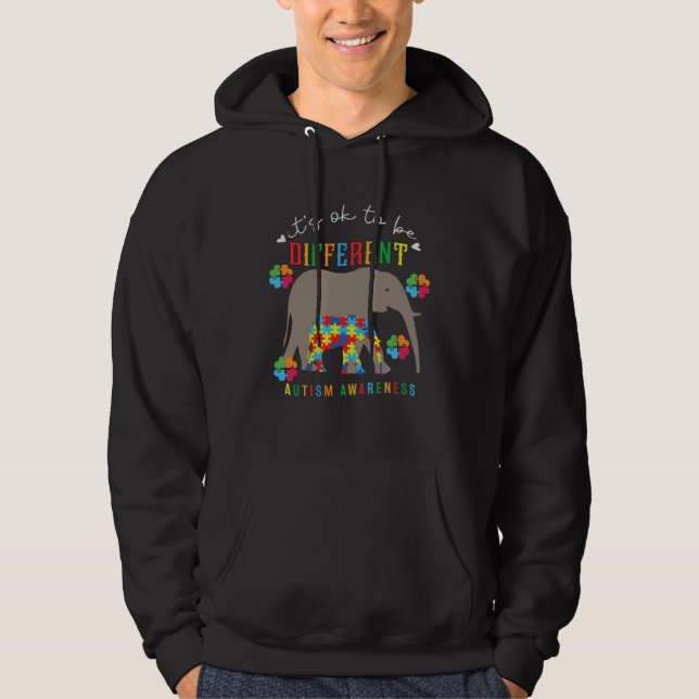 Sudadera Autism Awareness It s Ok To Be Different Elephants (Anverso)