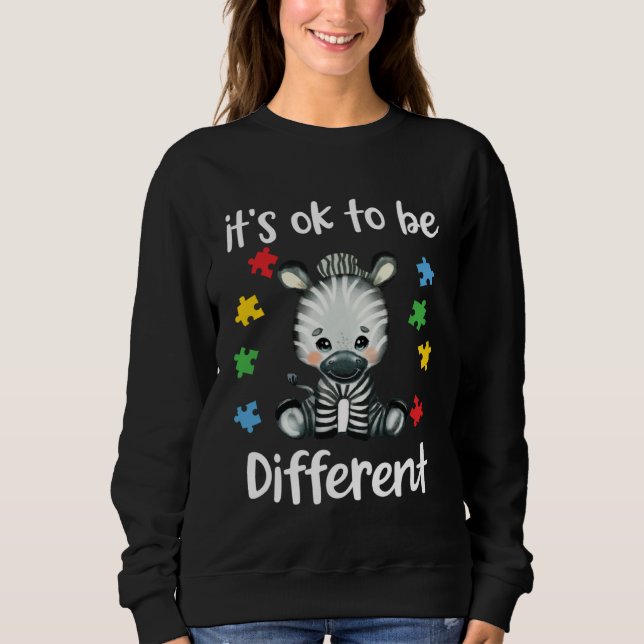 Sudadera Autism Awareness It s OK to be different Zebra (Anverso)