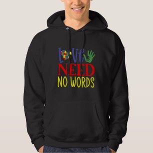 Sudadera Autism Awareness Love Hand No Necesita Palabras