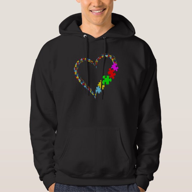 Sudadera Autism Awareness Love Heart Puzzle Piece Valentine (Anverso)