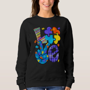 Sudadera Autism Awareness Love Letter Cute Heart Puzzle Mom
