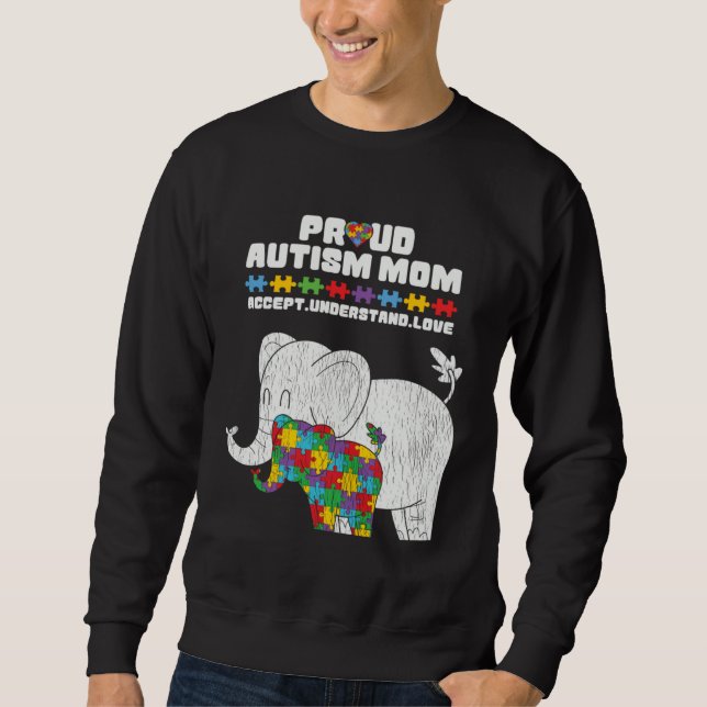 Sudadera Autism Awareness Mom Proud Autistic Son Daughter E (Anverso)