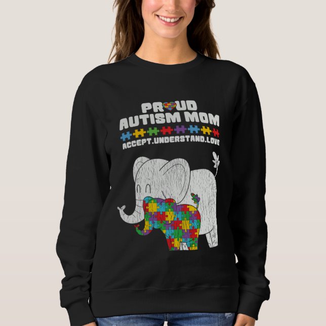 Sudadera Autism Awareness Mom Proud Autistic Son Daughter E (Anverso)