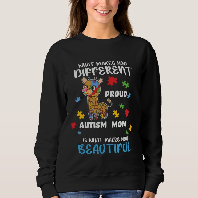 Sudadera Autism Awareness Mom Proud Mother Autistic Boy Gir (Anverso)