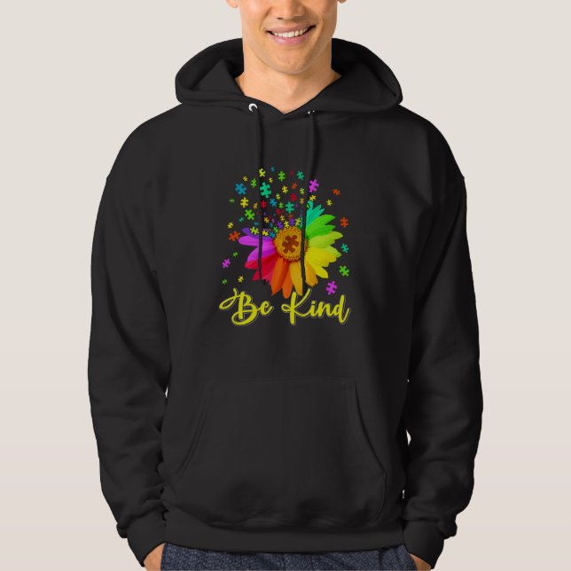 Sudadera Autism Awareness Month Be Kind Cute Men Women Kids (Anverso)