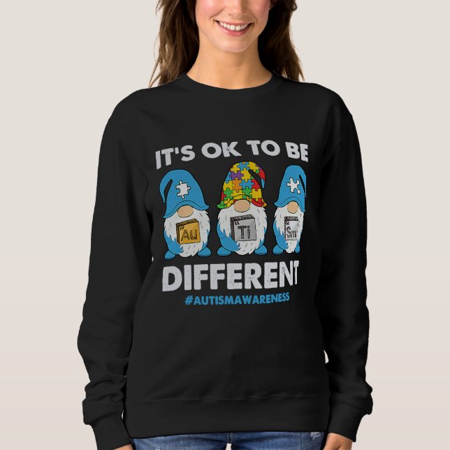Sudadera Autism Awareness Month Gnomes Its Ok To Be Differe (Anverso)