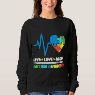 Sudadera Autism Awareness Month Live Love Acepta Autistic A