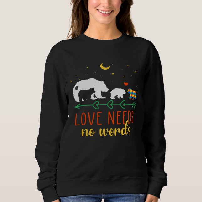 Sudadera Autism Awareness Month Love Need No Words Puzzle B (Anverso)