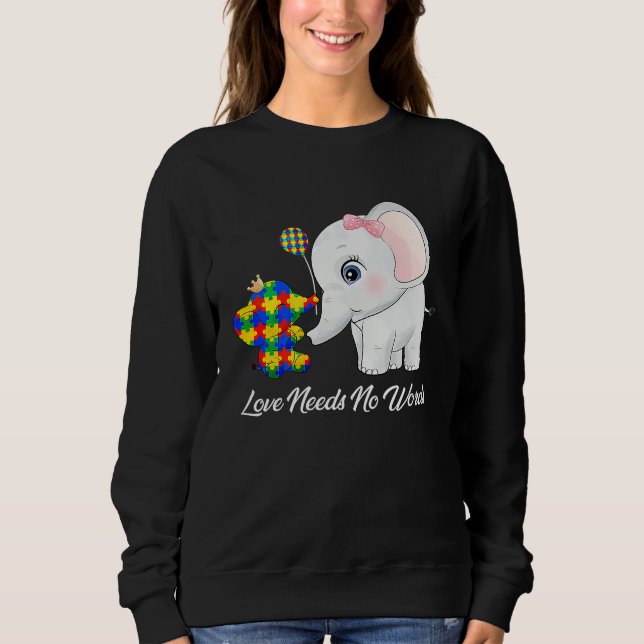 Sudadera Autism Awareness Month Mama Papa Elephant Love Nee (Anverso)