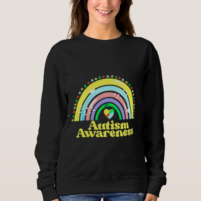 Sudadera Autism Awareness Month Ribbon Diferencia de rompec (Anverso)