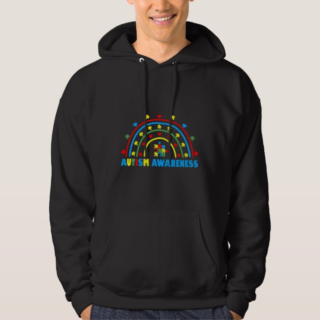Sudadera Autism Awareness Month Ribbon Diferencia de rompec (Anverso)