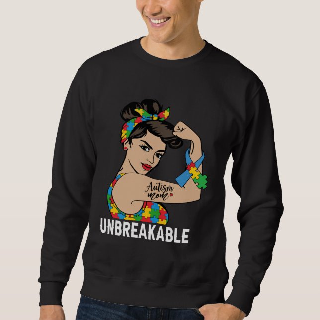 Sudadera Autism Awareness Mother Mom Unbreakable Strong Wom (Anverso)