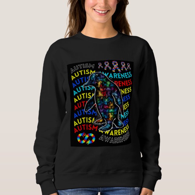 Sudadera Autism Awareness Penguin For Teacher Autism Moms D (Anverso)