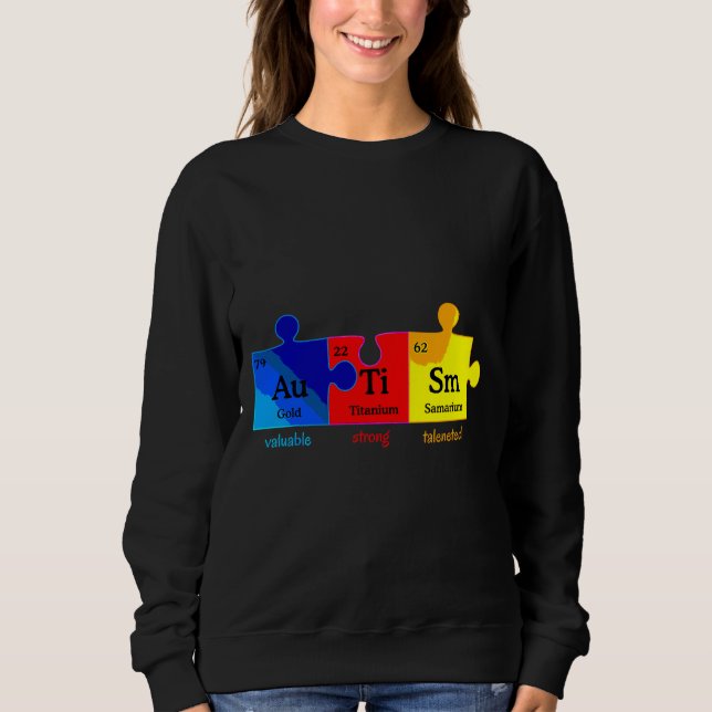 Sudadera Autism Awareness Puzzle Chemical Element     (Anverso)