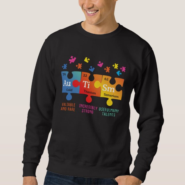 Sudadera Autism Awareness Puzzle Chemical Elements (Anverso)