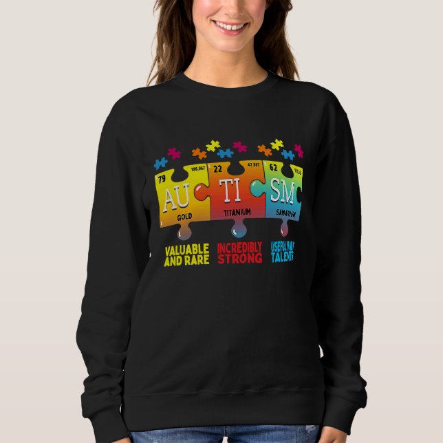 Sudadera Autism Awareness Puzzle Chemical Elements (Anverso)