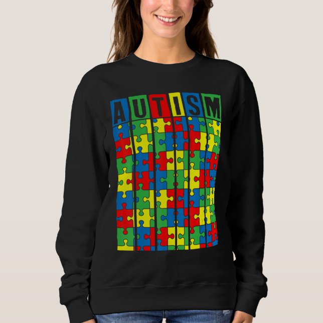 Sudadera Autism Awareness Puzzle Piece Autistic Boys Girls  (Anverso)