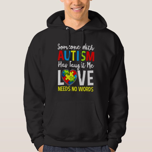 Sudadera Autism Awareness Puzzle Piece Women Teacher  (Anverso)