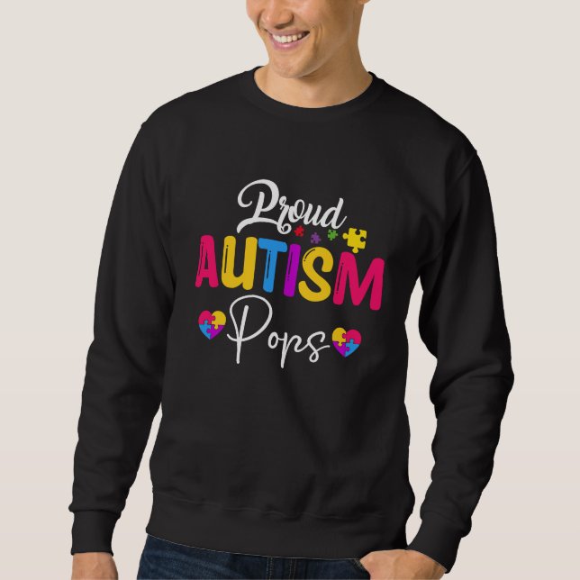Sudadera Autism Awareness Puzzle Ribbon  Proud Autism Pops (Anverso)