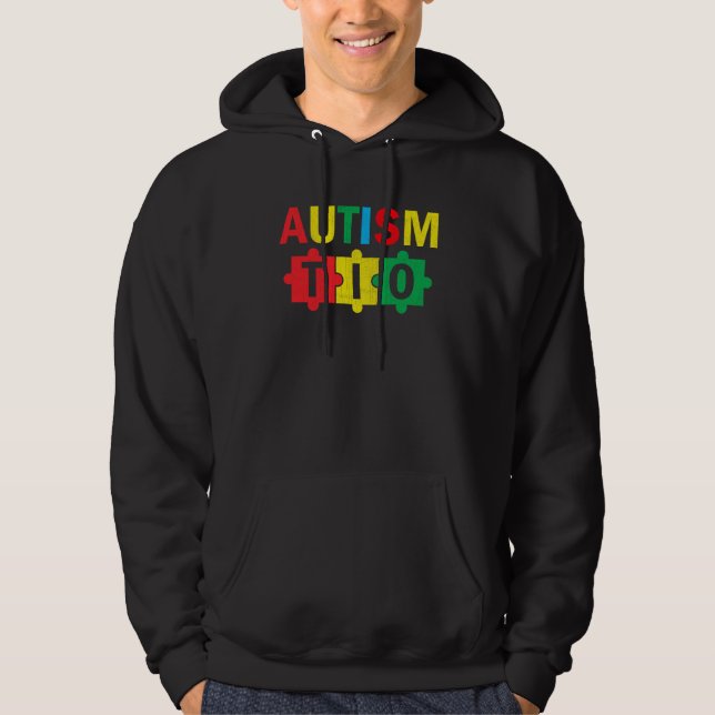 Sudadera Autism Awareness Puzzle Ribbon Proud Autism Tio (Anverso)