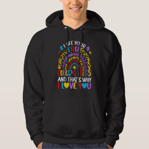 Sudadera Autism Awareness Rainbow Veo tus verdaderos colore
