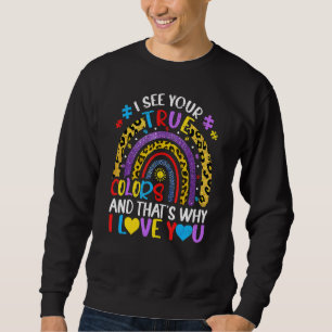 Sudadera Autism Awareness Rainbow Veo tus verdaderos colore