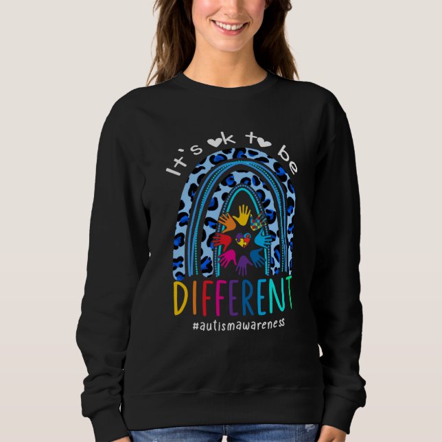 Sudadera Autism Awareness Rainbow Women Kid Its Ok To Be Di (Anverso)
