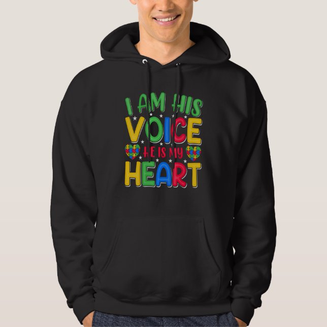 Sudadera Autism Awareness Shirt for Mom I Am His Voice He I (Anverso)