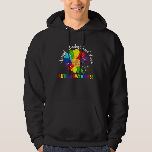 Sudadera Autism Awareness Sunflower Accept Understand Love  (Anverso)