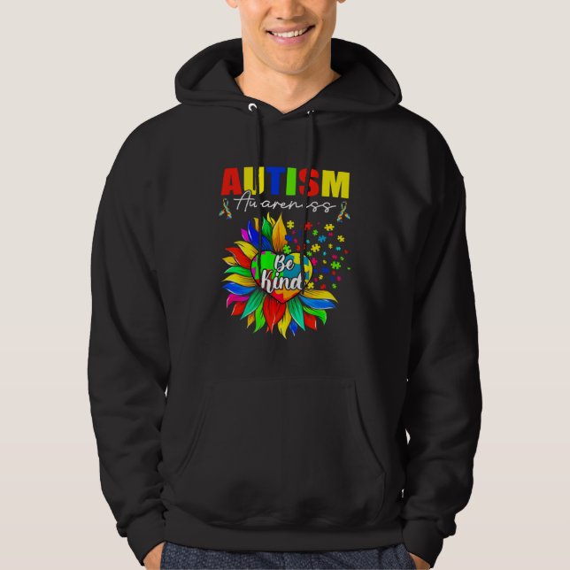 Sudadera Autism Awareness Sunflower Choose Kindness Mom Kid (Anverso)