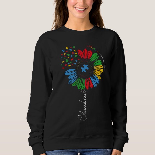 Sudadera Autism Awareness Sunflower Kids Choose Kind Autism (Anverso)
