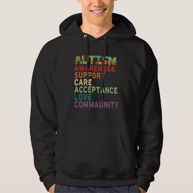 Sudadera Autism Awareness Support Care Acceptance 1 (Anverso)