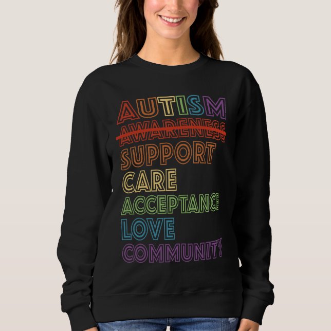 Sudadera Autism Awareness Support Care Acceptance Accept Un (Anverso)