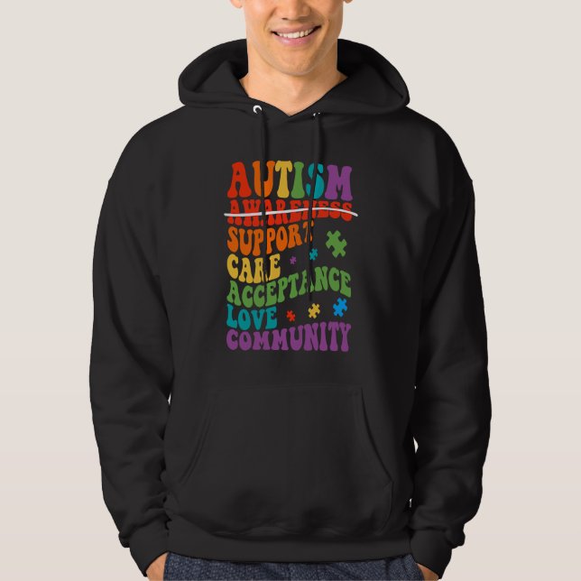 Sudadera Autism Awareness Support Care Acceptance Ally Groo (Anverso)