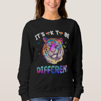 Sudadera Autism Awareness  Tie Dye Smirking Tiger Watercolo