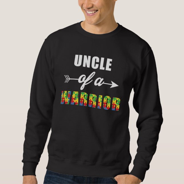 Sudadera Autism Awareness Uncle Of A Warrior Familly Matchi (Anverso)