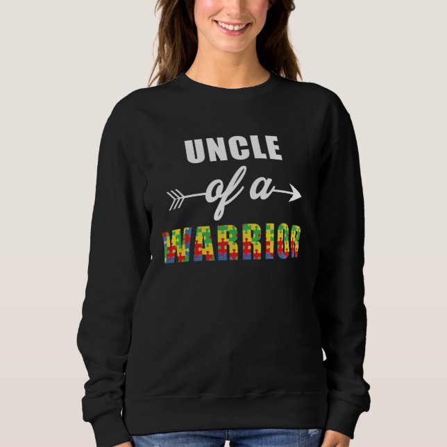 Sudadera Autism Awareness Uncle Of A Warrior Familly Matchi (Anverso)