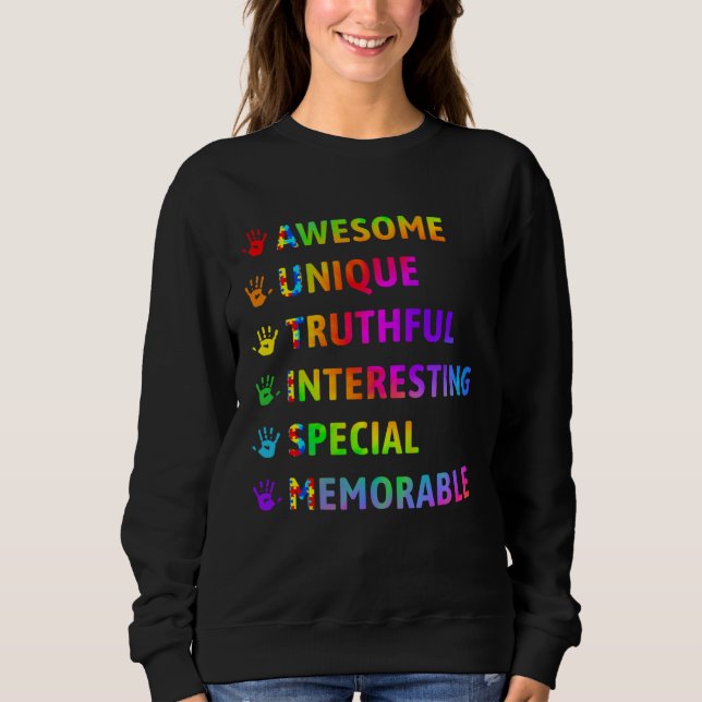 Sudadera Autism Awesome Unique Special Autism Awareness Mon (Anverso)