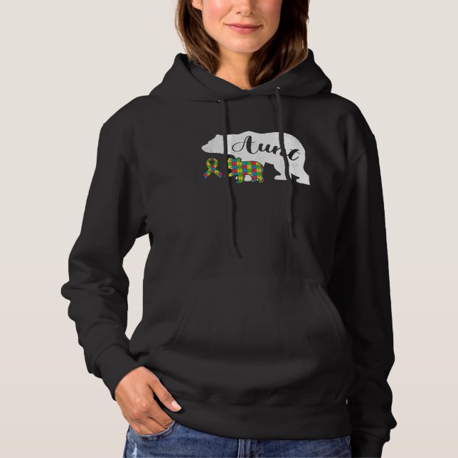 Sudadera Autism Bear Aunt  Women's Autism Awareness Aunties (Anverso)