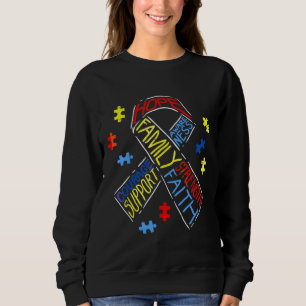 Sudadera Autism Cinta Palabras Concientización Puzzle Suppo