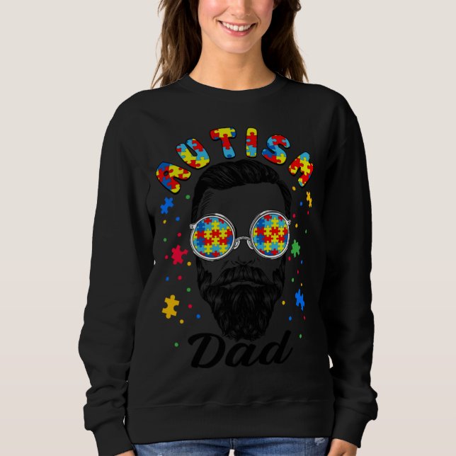 Sudadera Autism Dad Autism Awareness Family Matching Beard  (Anverso)