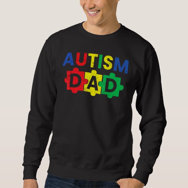 Sudadera Autism Dad Fathering Autism Support Awareness Mont (Anverso)