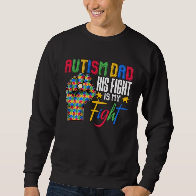 Sudadera Autism Dad Puzzle Fist Autism Awareness Family Mat (Anverso)